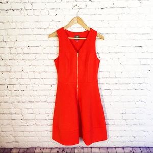 Vince Camuto Front Zipper Fit & Flare Scuba Dress